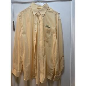 George Mason University Long Sleeve Dress Shirt Medium White And Yellow